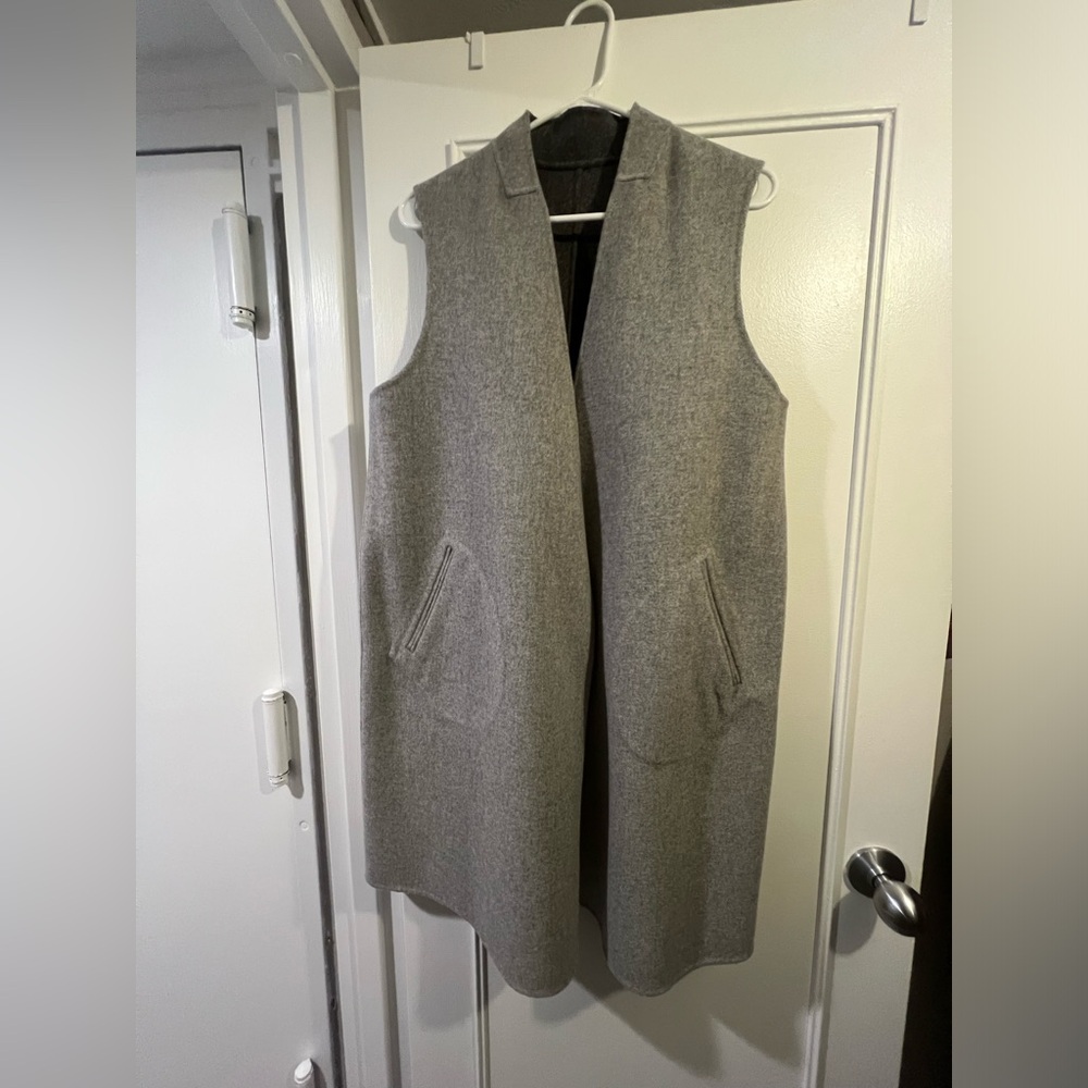 Long vest / sleeveless waistcoat with POCKETS! ~size M
